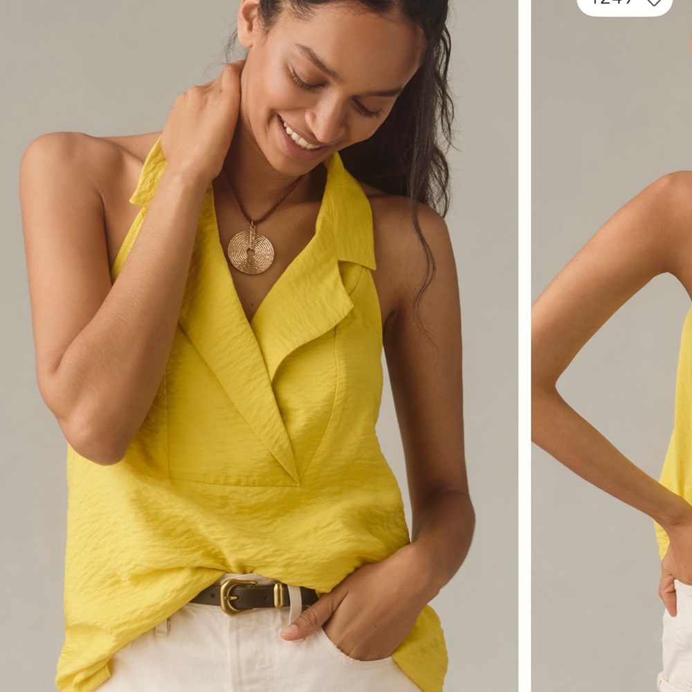 By Anthropologie the Dylon sleeveless wide-placket top